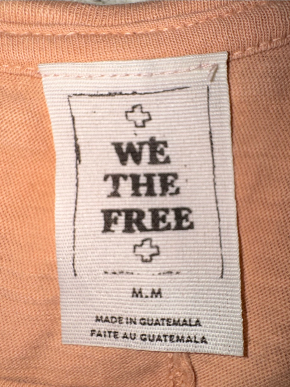 Free People We The Free You Rock Tee Peach Oversized Boxy T Shirt M - Picture 9 of 9
